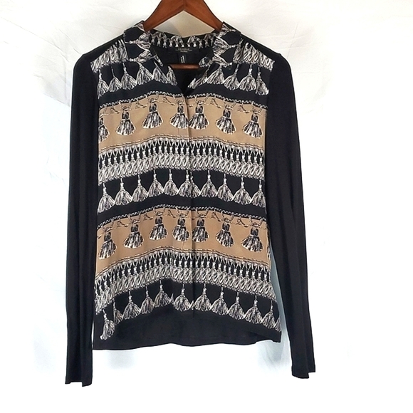 Weekend Max Mara Tassel Print Button Front Top - Picture 1 of 8